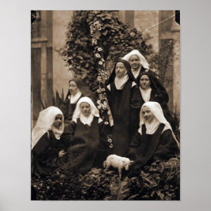 Poster St Therese et les nonnes de Lisieux.