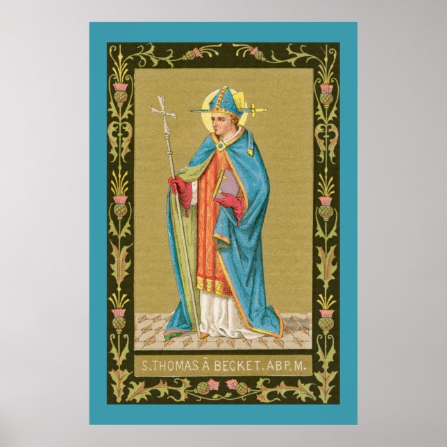 Poster St. Thomas Becket avec épée en mitre (P 005) (Devant)