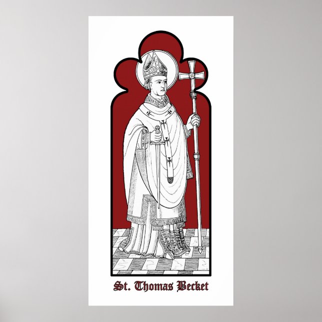 Poster St. Thomas Becket tenant une épée (M 033) (Devant)