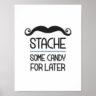 Poster Stache Quelques Bonbons Pour Un Signe De Fête Ulté