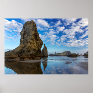 Poster Stacks sur la plage de Bandon à Bandon, Oregon 1
