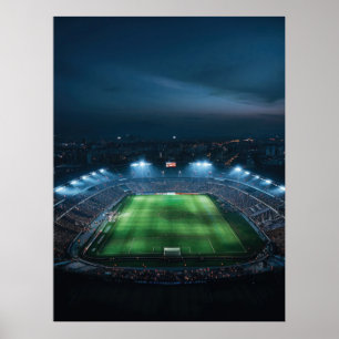 Poster Stade de football vide la nuit
