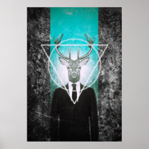 Poster Stag en costume