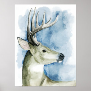 Poster Stag errant - Aquarelle