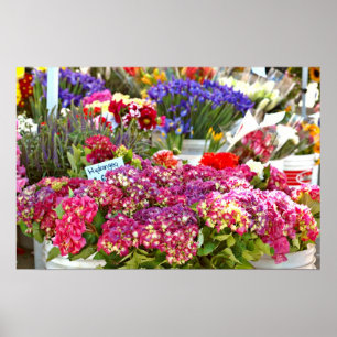 Poster Stalle de fleur du marché de l'agriculteur