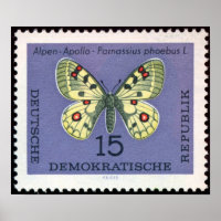 Stamp-Art-vintage-Allemand-Animal-Insect-Papillon-