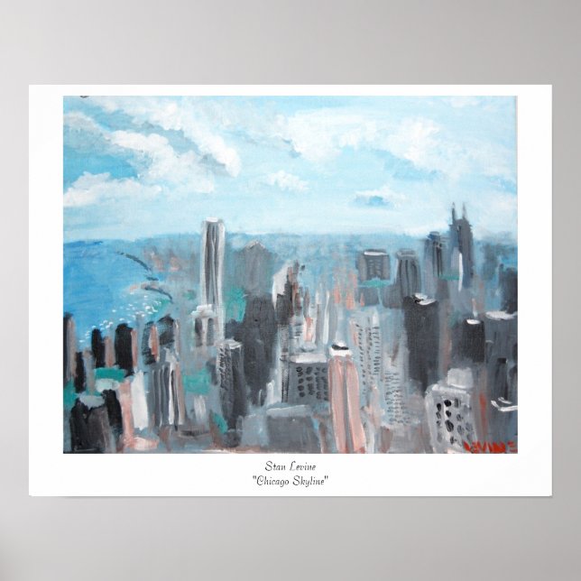 Poster Stan Levine "Chicago Skyline" (Devant)