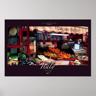 Poster Stand de fruits italien