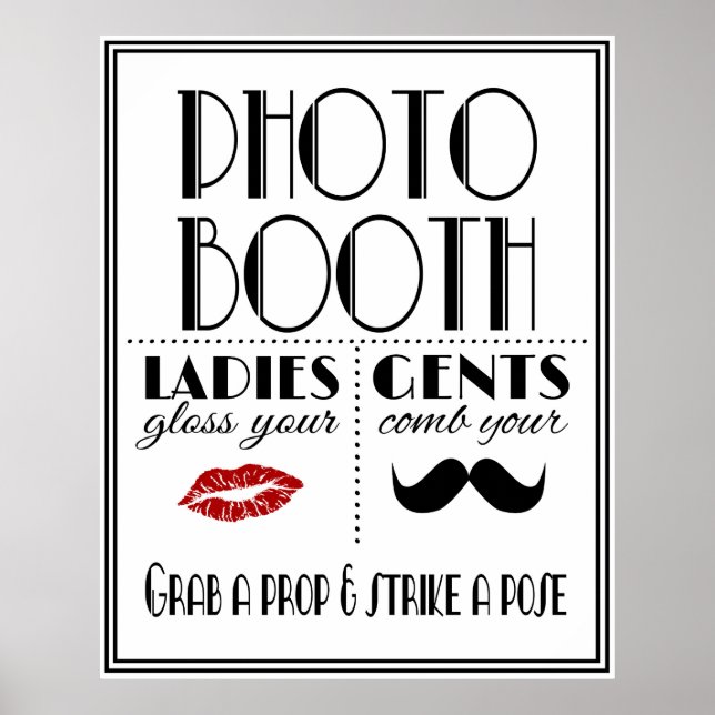 Poster stand de photo style Gatsby Art Deco à imprimer (Devant)