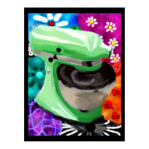 Stand Mixer Funky Art Abstrait Vert rose