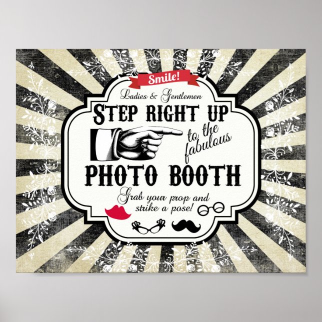 Poster stand photo booth enseigne de mariage (Devant)
