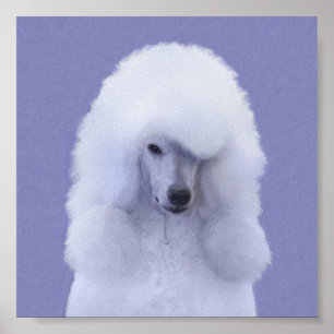 Poster Standard Poodle White Painting - Original Dog Art