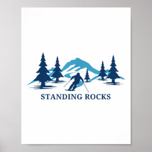 Poster Standing Rocks Wisconsin Station de ski Ski Statio