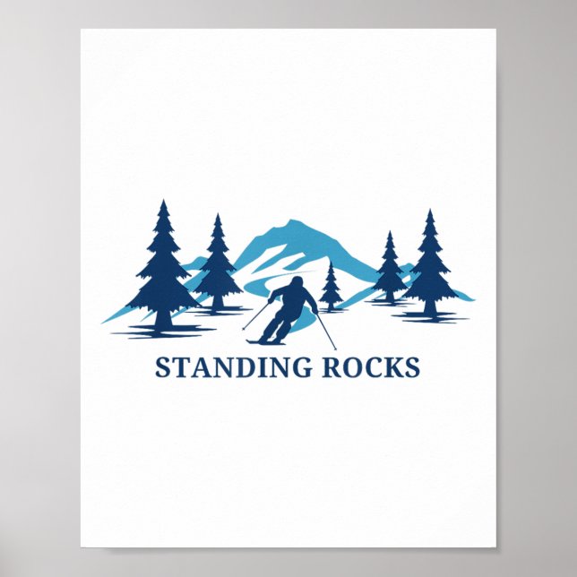 Poster Standing Rocks Wisconsin Station de ski Ski Statio (Devant)