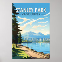 Stanley Park Vancouver Canada Voyage Art Rétro