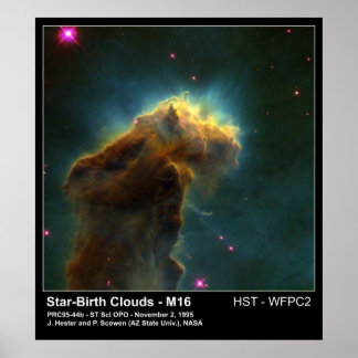 Poster Star Birth Cloud M16 Hubble Telescope Photo