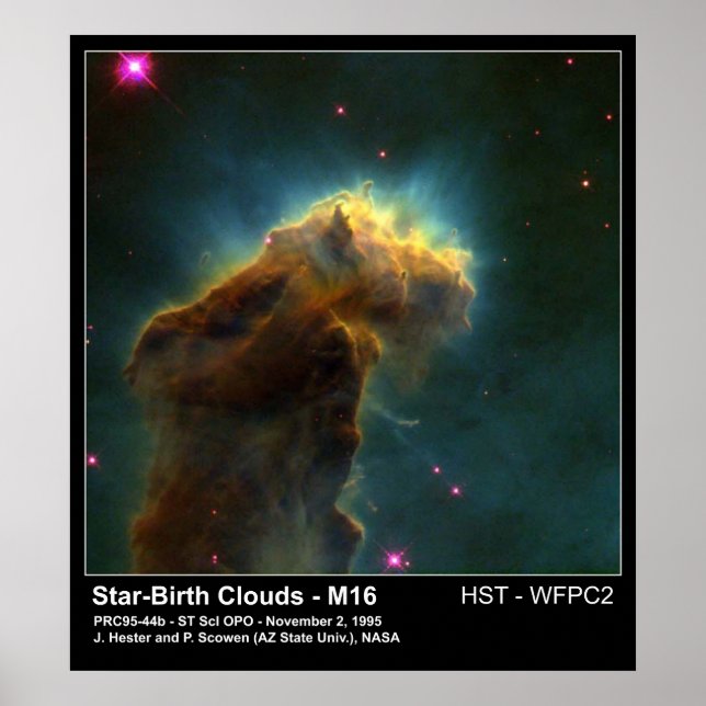 Poster Star Birth Cloud M16 Hubble Telescope Photo (Devant)