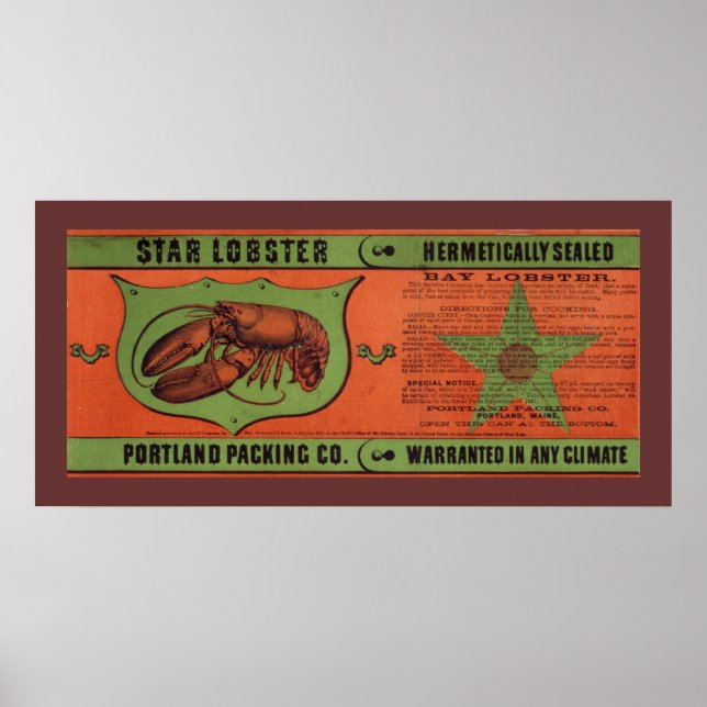 Poster Star Lobster Art Étiquette Vintage (Devant)