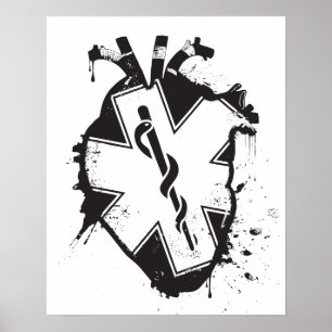Poster star of life anatomical heart