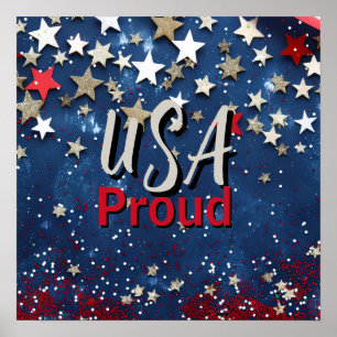 Poster Star Spanged USA Fière