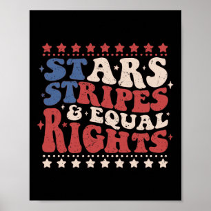 Poster Star Stripes Et Égalité Des Droits Patriotique 4 J