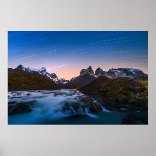 Poster Star Trails sur Torres Del Paine