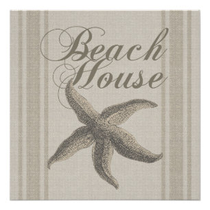 Poster Starfish Beach House Plage Côté Côte