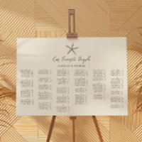 Starfish Beach Ocean Mariage Siège alphabétique