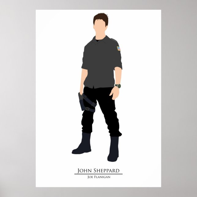 Poster Stargate Atlantis minimaliste Sheppard (Devant)