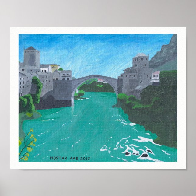 Poster Stari Most, Mostar, Bosnie-Herzégovine (Devant)