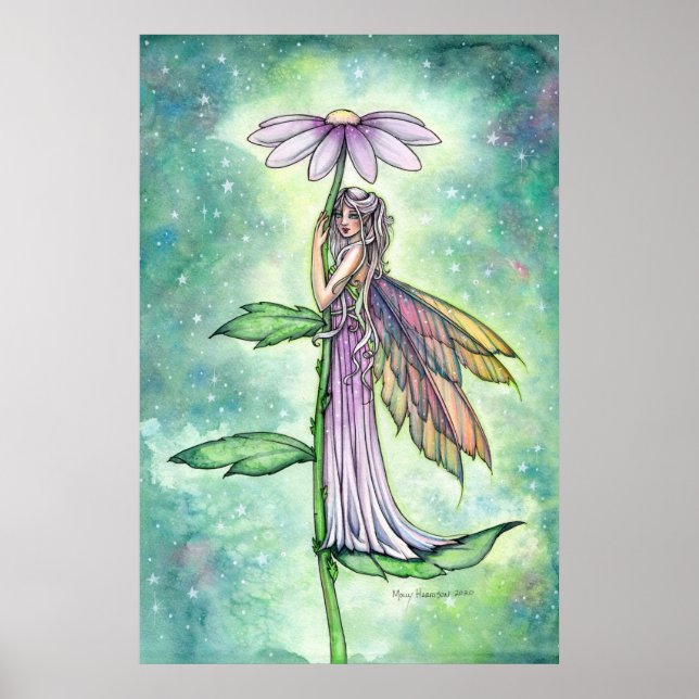 Poster Stark Garden Flower Watercolor Art (Devant)
