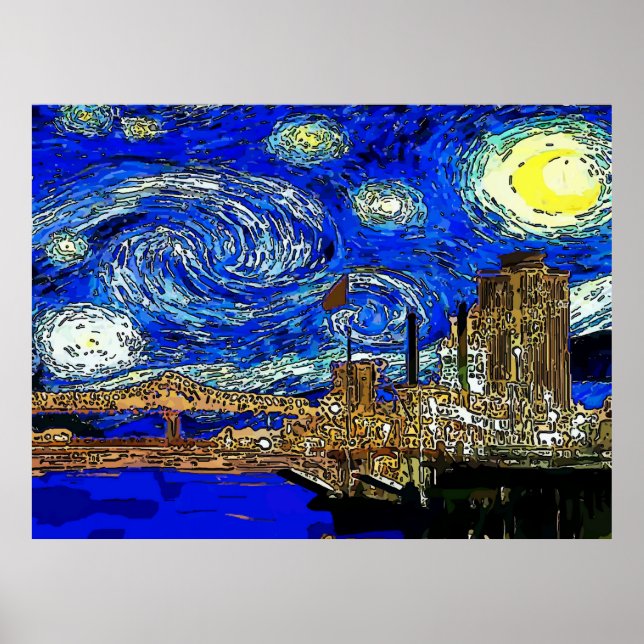 Poster Starry Night Crescent City (Devant)