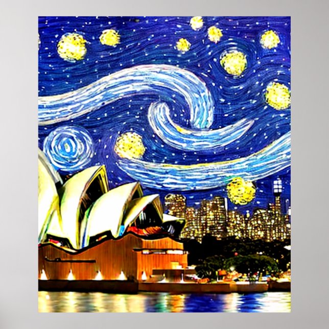 Poster Starry Night Sydney Australie Opéra (Devant)