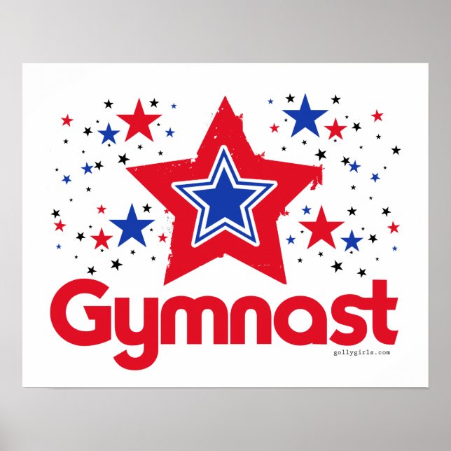 Poster Stars patriotiques Gymnastique par Golly Girls (Devant)