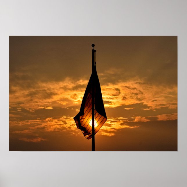 Poster Stars & Stripes à l'heure d'or (Devant)