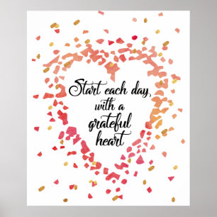 Poster Start Each Day Grateful Heart Inspirational Quote