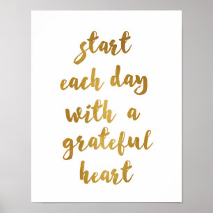 Poster Start each day with a grateful heart - Art Print