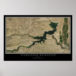 Poster Starvation Réservoir Utah Carte de l'affiche satel