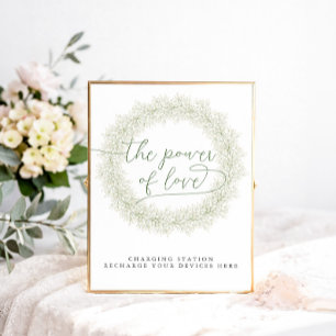 Poster Station de charge Baby's Breath Bridal Shower