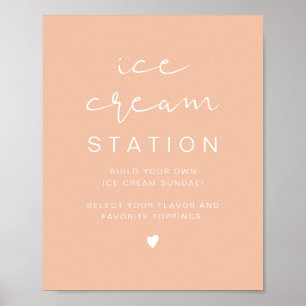 Poster Station de glace LEAH Vibrant Pastel Orange Cute
