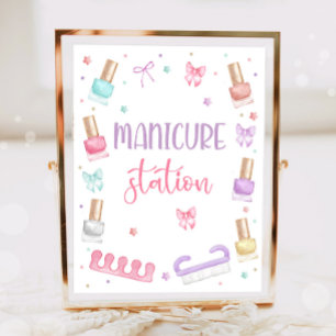Poster Station de manucure Mani-Pedi Fête Pédicure Spa Fi