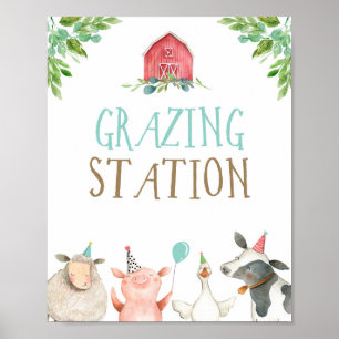 Poster Station de pâturage Animaux de ferme Barnyard Boy 