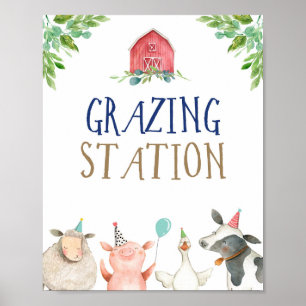 Poster Station de pâturage Animaux de ferme Barnyard Boy 