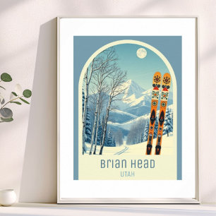 Poster Station de ski Brian Head Utah