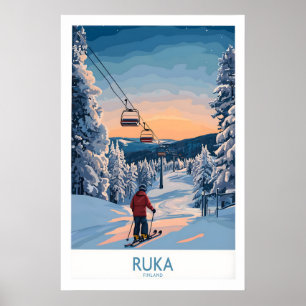Poster Station de ski de Finlande Art 1