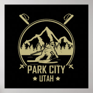 Poster Station de ski de Park City Utah