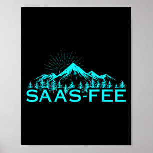 Poster Station de ski de Saas-fee Alpes suisses Ski Suiss