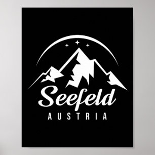 Poster Station de ski de Seefeld Autriche Ski Snowboard S