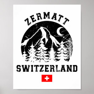 Poster Station de ski de Zermatt Suisse Alpes Ski alpin