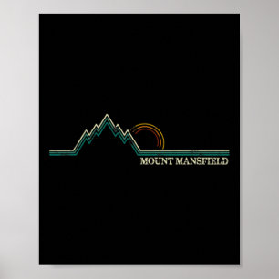 Poster Station de ski du Mont Mansfield Vermont Snowboard
